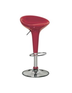 DISCO Bar Stool ABS Red-Chromed Base