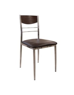 DINO Chair Dark Walnut-Pvc Dark Brown