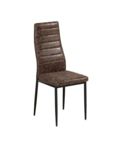 JETTA Chair Brown Suede Fabric (Black paint)