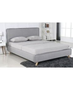 MORISSON Bed 140x190cm Light Grey Fabric