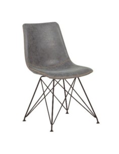 PANTON Chair Black Metal-Pu Vintage Grey