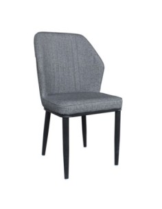 DELUX Chair Metal Black Paint-Anthracite Linen Pu