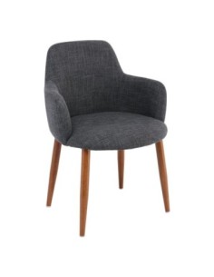 SOUL Armchair Walnut Color Metal-Grey Fabric