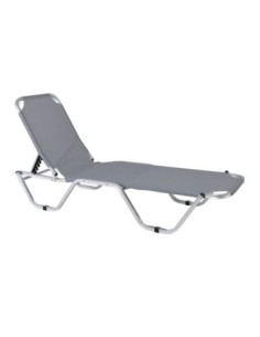 CRETA Alu Lounger, Grey Textilene