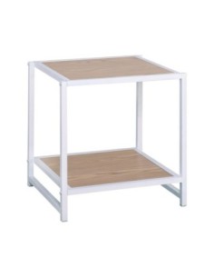 ATOS Side Table White Metal-Natural Mdf