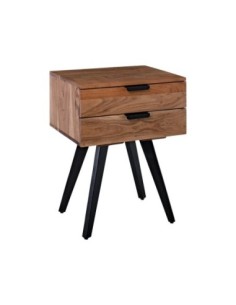 ANKO Bedside 47x35x65cm Acacia Natural-Steel Black