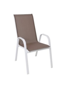 RIO Armchair Metal White-Textilene Cappuccino (4,20 Kg)