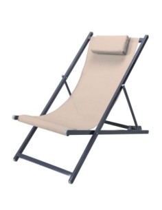 DECK Lounger Steel Anthracite-Textilene Beige