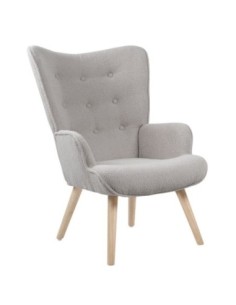 ALMA Armchair Natural - Teddy Light Grey Fabric (K-D)