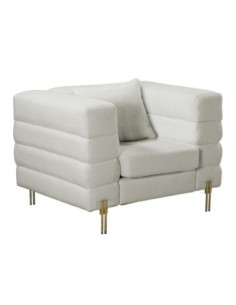 MORRIS Armchair White Teddy Fabric