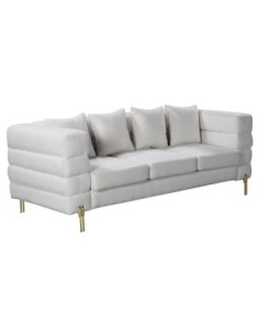 MORRIS Sofa 3-Seater White Teddy Fabric