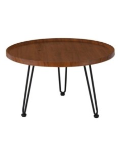 MATRIX Coffee Table D.76x45cm Walnut-Metal Black