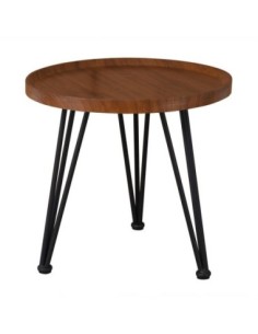 MATRIX Coffee Table D.50x46cm Walnut-Metal Black