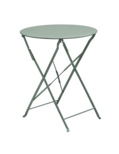 ZAPPEIOU Pantone Folding Table D.60cm Metal Sandy Green 5635C