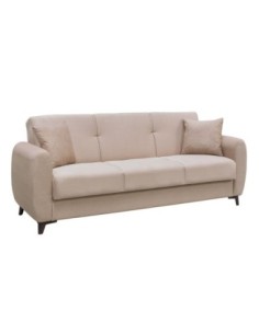 DARIO Sofa-Bed with Storage 3-Seater - Fabric Cappuccino