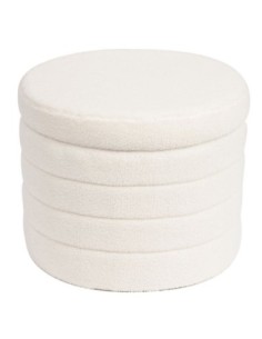 GROOVY Storage Stool Teddy Cream Fabric