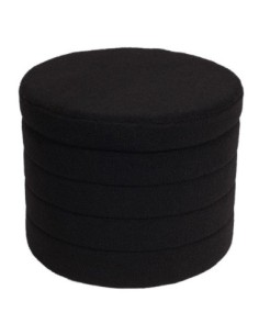 GROOVY Storage Stool Teddy Black Fabric