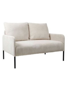 ALBERTO 2-Seater Sofa Corduroy Cream Fabric