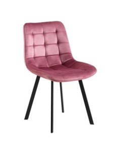 MYRIAM Chair K-D Metal Black-Fabric Velure Dirty Pink