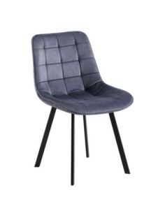 MYRIAM Chair K-D Metal Black-Fabric Velure Dark Grey