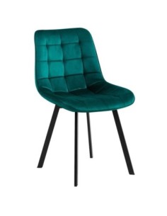 MYRIAM Chair K-D Metal Black-Fabric Velure Forest Green