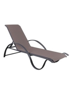 NEXT ALU Lounger Anthracite-Textilene Cappuccino