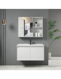 IDEA-1 Bathroom Set White (Countertop with sink and mirror) 60x47x45cm