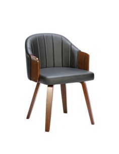 ENZO Armchair Walnut-Pu Black