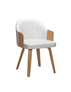 ENZO Armchair Natural-Pu White