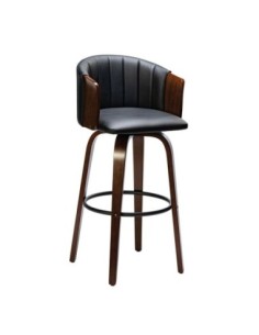 ENZO Bar Stool Walnut-Pu Black