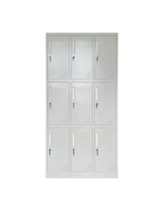 9-LOCKER (with shelves) Metal 90x40x185 Light Grey