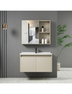 IDEA-1 Bathroom Set Cream (Countertop with sink and mirror) 60x47x45cm