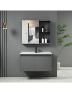 IDEA-1 Bathroom Set Grey (Countertop with sink and mirror) 60x47x45cm