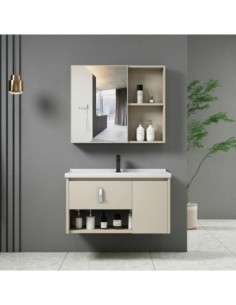 IDEA-2 Bathroom Set Cream (Countertop with sink and mirror) 60x47x45cm