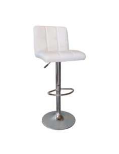 LINO Bar Stool Chrome-Pu White