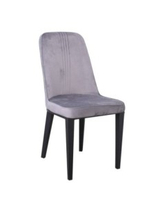 CASTER Chair Metal Black Paint-Grey Velure Fabric