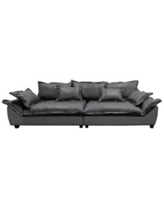 DARBY 4-Seater Sofa Dark Grey Nabuk Fabric