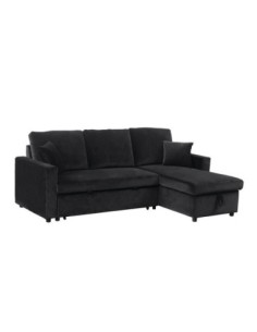 MONTREAL Reversible Storage Corner Sofabed Microfiber Black