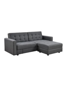 JACKSON Sofabed & Storage Corner Dark Grey Fabric