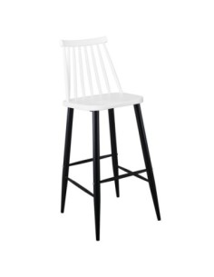 LAVIDA Bar Stool Metal Black, PP White