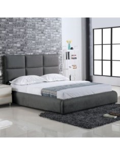 MAXIM Bed (for Mattress 160x200cm) Dark Grey Fabric