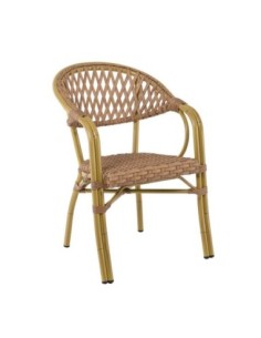 VEGERA Rattan Armchair Alu Teak-Wicker Natural