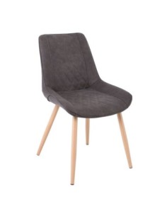 MORGAN Chair Natural Metal Paint-Suede Grey Fabric