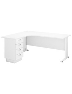 Desk (Left) SUPERIOR COMPACT 180x70-150x60cm White