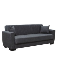 GALAXY Sofa-Bed with Storage 3-Seater - Fabric Dark Grey