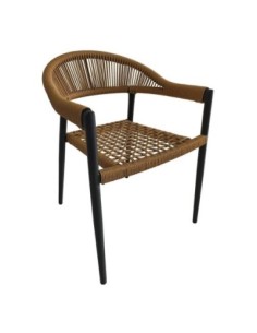 MADISON Armchair Alu Anthracite-Rope Wicker Natural