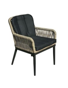 ALLEY Armchair Alu Anthracite-Wicker Natural-Cushions Anthracite