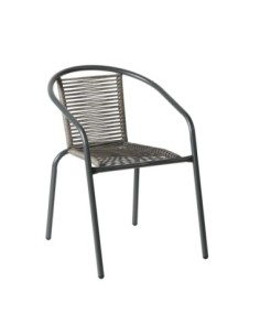 MIKA Armchair Metal Anthracite-PE Rattan Grey