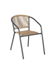 PATTY Armchair Metal Anthracite-PE Rattan Natural