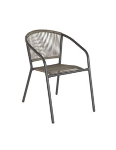 PATTY Armchair Metal Anthracite-PE Rattan Grey